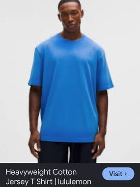 Lululemon Men's To Dye For Heavyweight Cotton Jersey T-Shirt in bright Blue Med